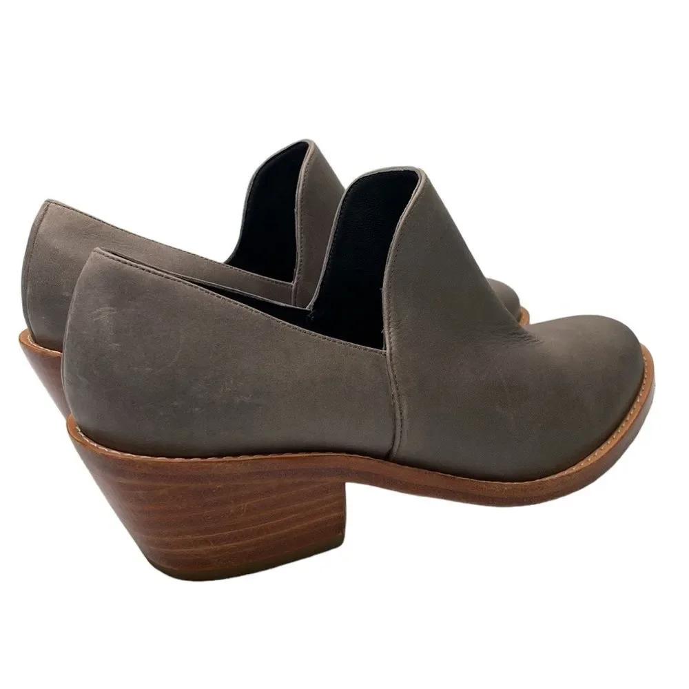 Fortress of Inca Madeline Leather Stacked Low Heel Bootie Shoe Slip-On Handmade